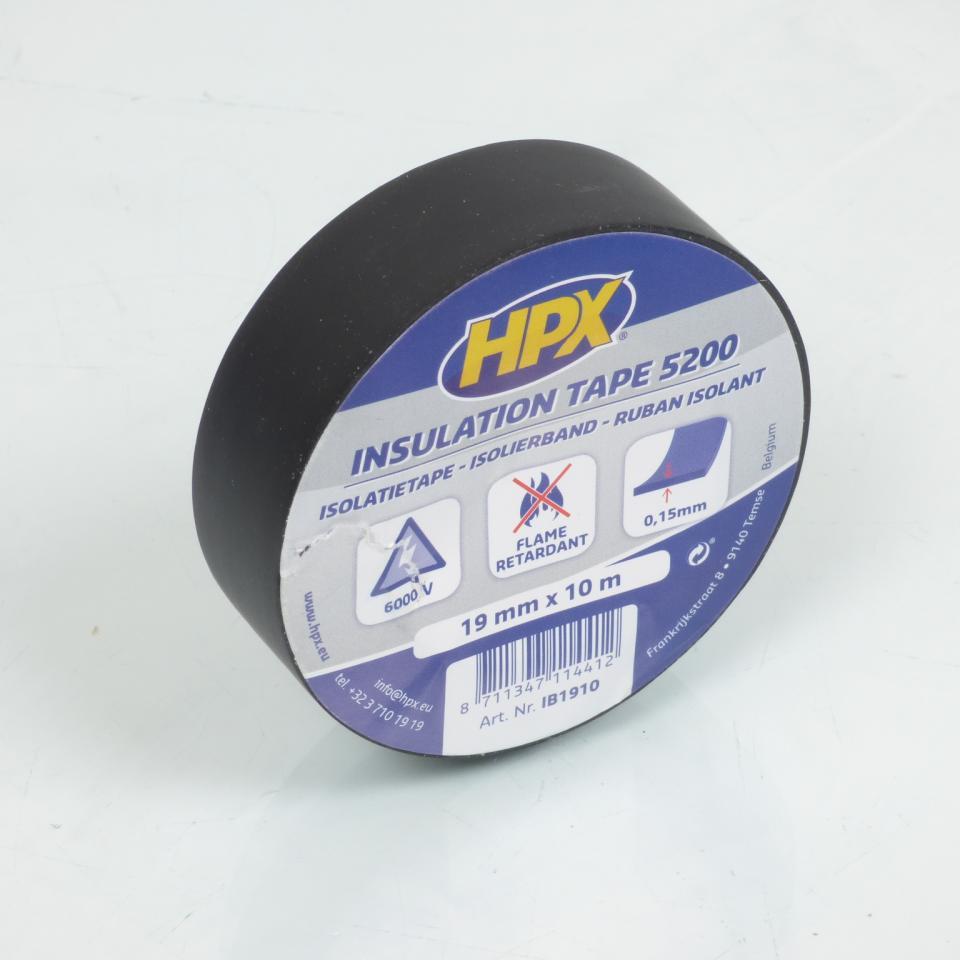 Ruban adhésif isolant électrique PVC noir HPX 52000 IB1910 19mmx10m pour faisceau auto moto scooter quad