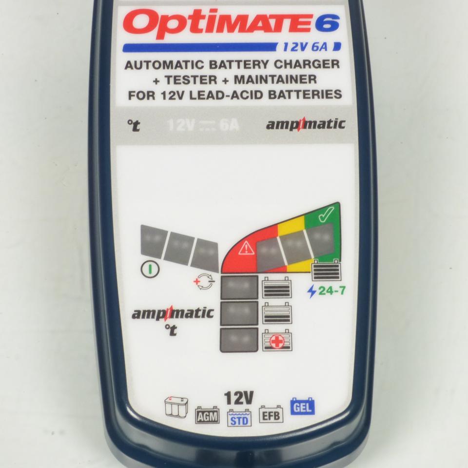 Chargeur batterie intelligent Optimate 6 TM360 12V 6A 3 à 144Ah pour auto moto