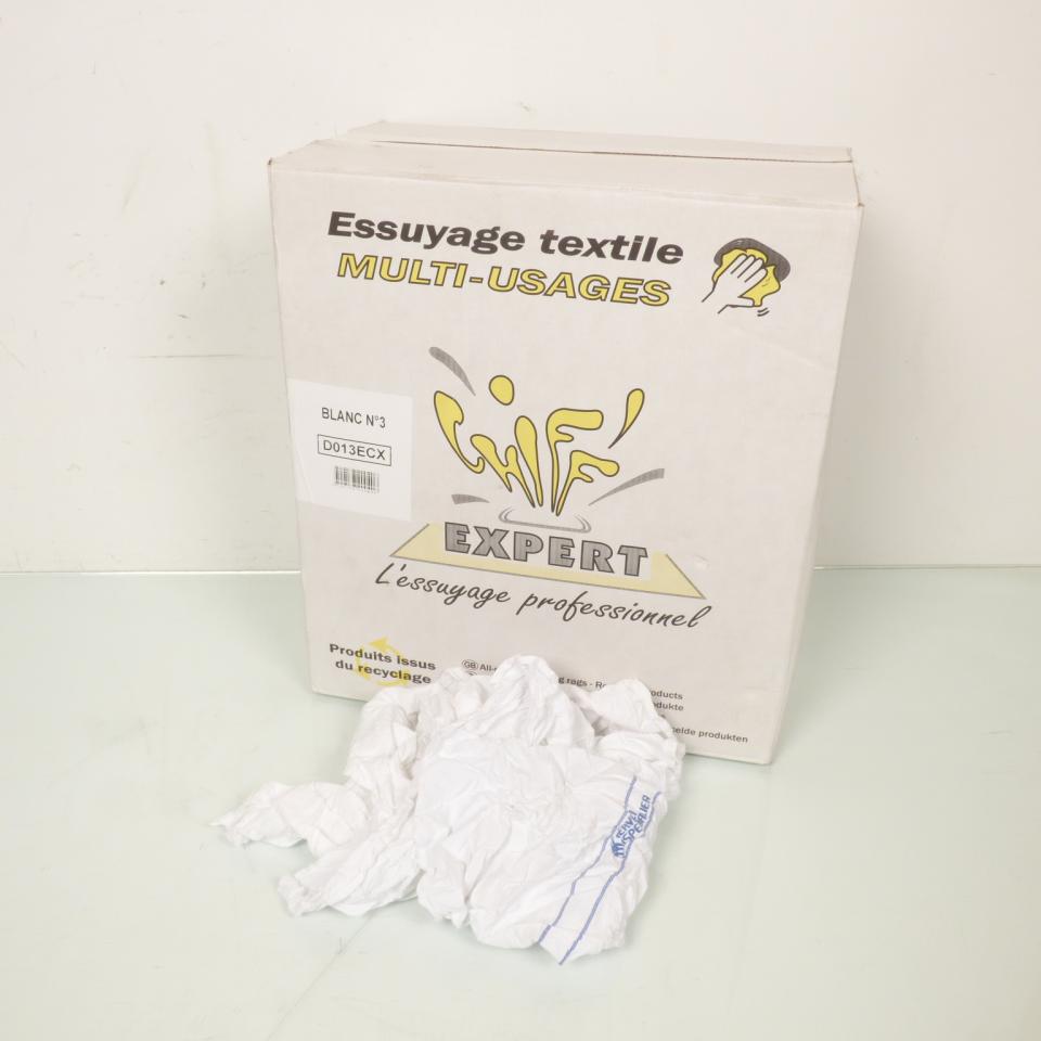 Carton 10Kg de chiffon d'essuyage blanc en vrac pressé pour atelier moto D013ECX