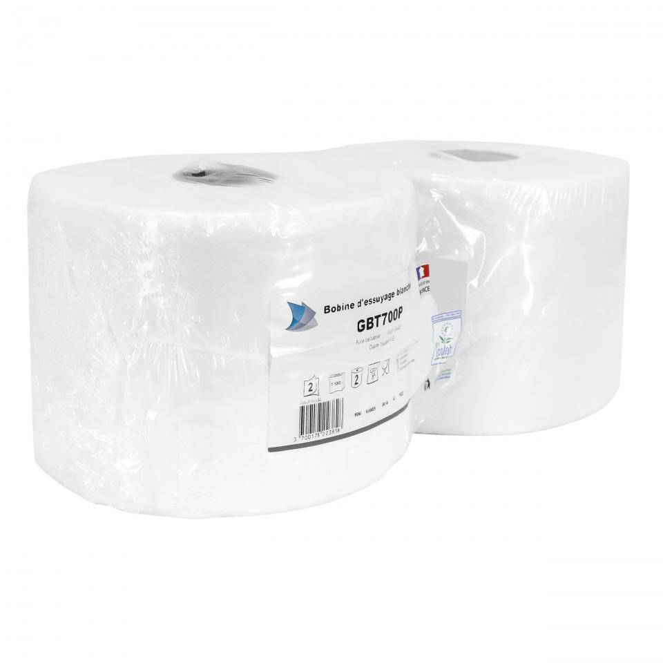 Rouleaux bobine papier blanc absorbant essuie mains pure cellulose 1000 feuille