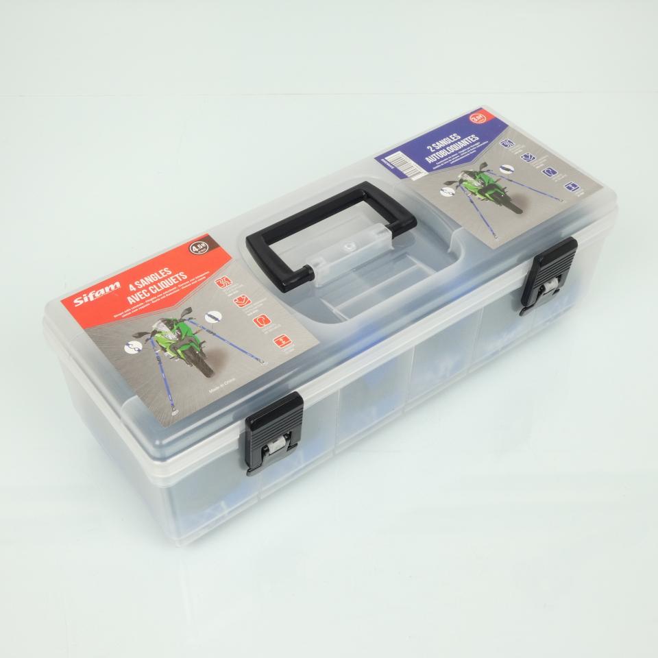 Coffret 6 sangle d arrimage cliquet autobloquante Sifam pour transport moto Neuf