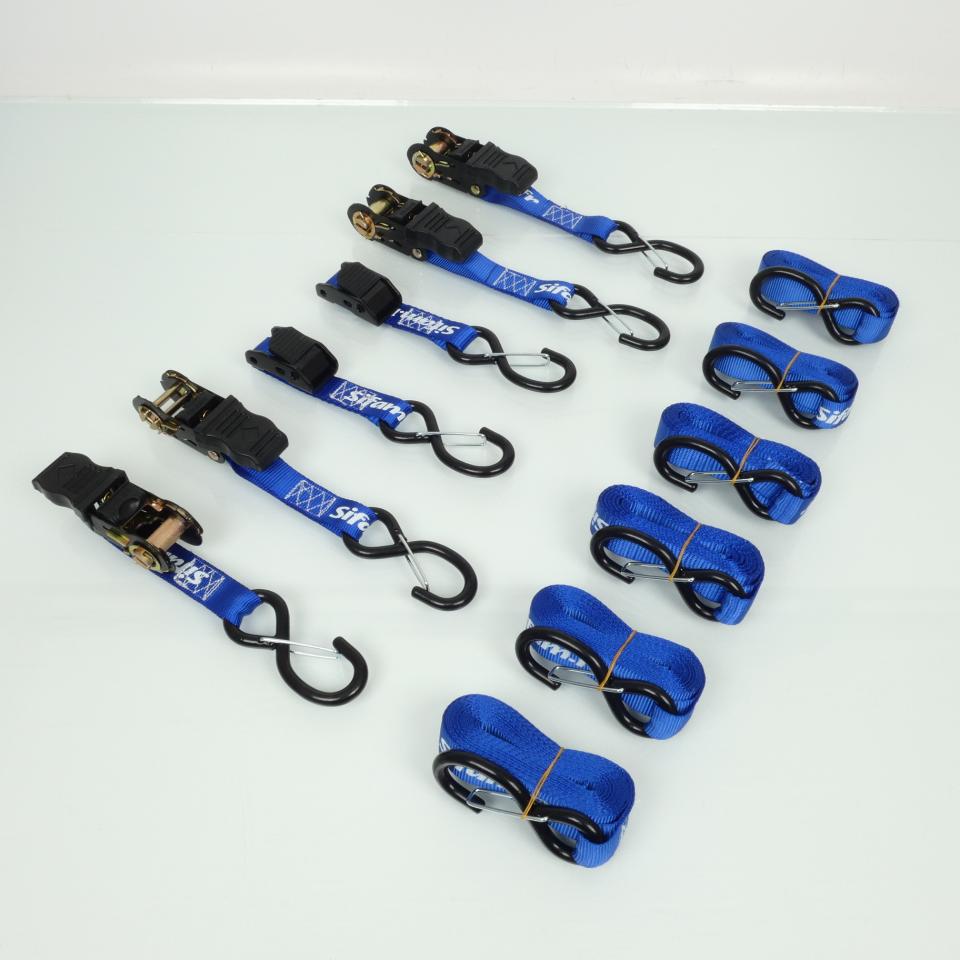 Coffret 6 sangle d arrimage cliquet autobloquante Sifam pour transport moto Neuf