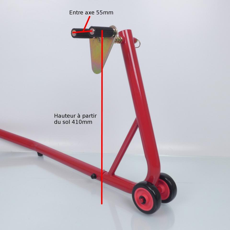 Béquille de paddock stand roue avant rouge One pour atelier moto course Neuf