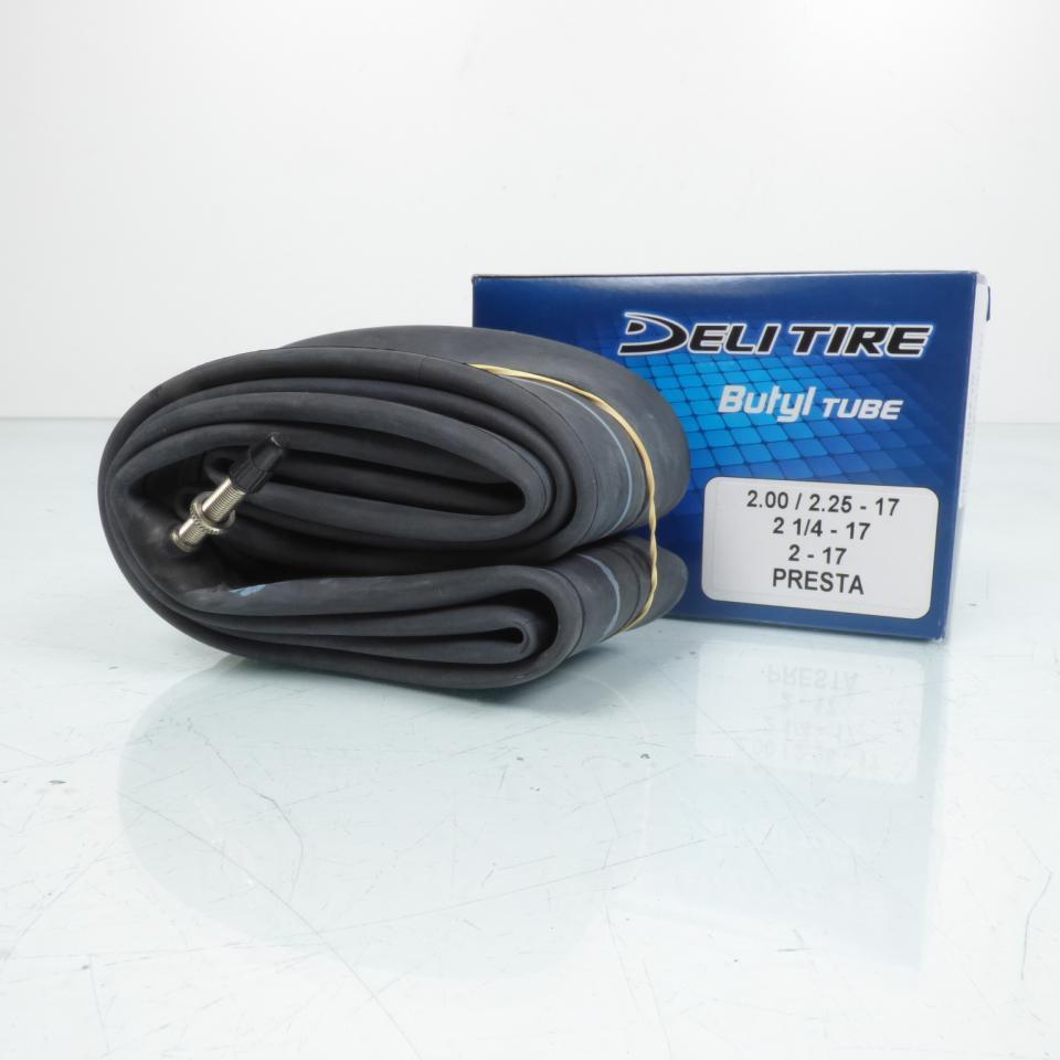 Chambre à air Deli Tire 2.00-17 2.25-17 2.1/4-17 2-17 valve Presta pour mobylette cyclo mob