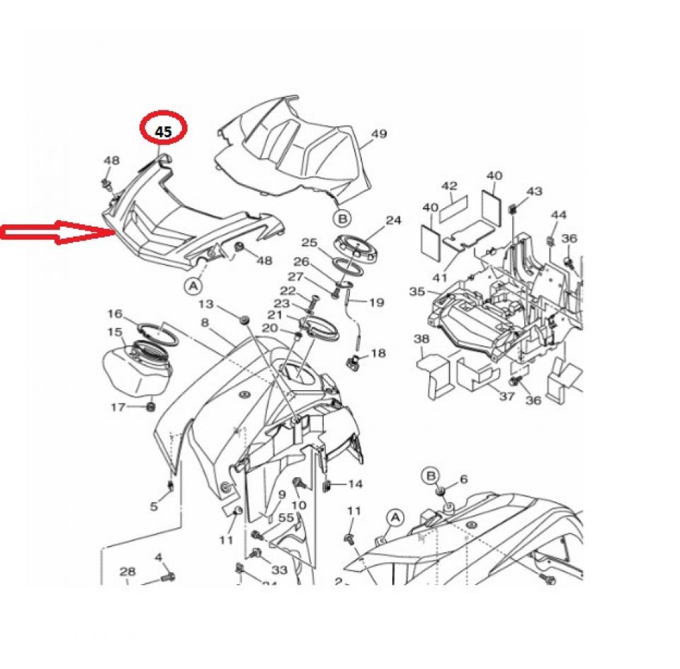Tablier AV pour quad Yamaha 700 Grizzly 2016 à 2026 2UD-F330D-20-00 Noir Neuf