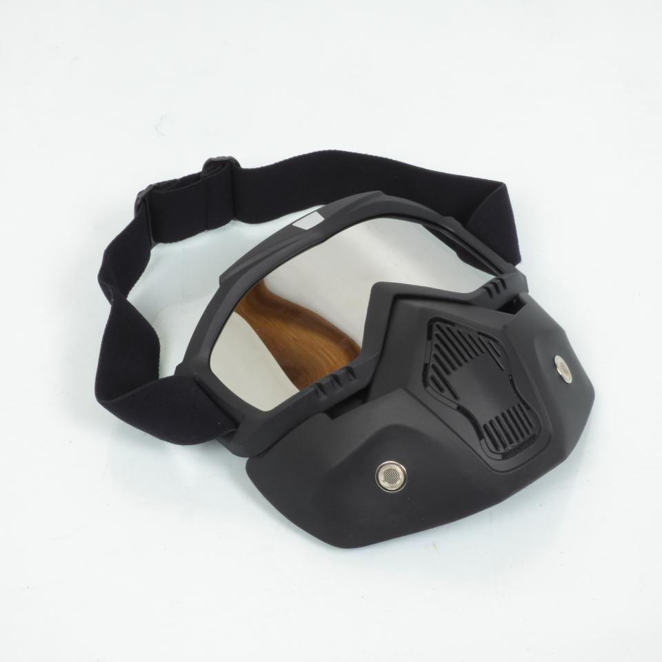 Lunette et masque Dark Knight noir mat pour casque jet bol Trendy écran iridium
