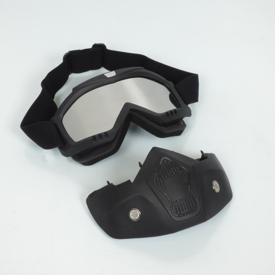 Lunette et masque Dark Knight noir mat pour casque jet bol Trendy écran iridium
