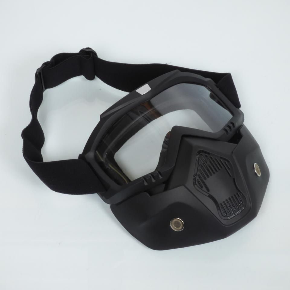 Lunette et masque Dark Knight noir mat pour casque jet bol écran claire