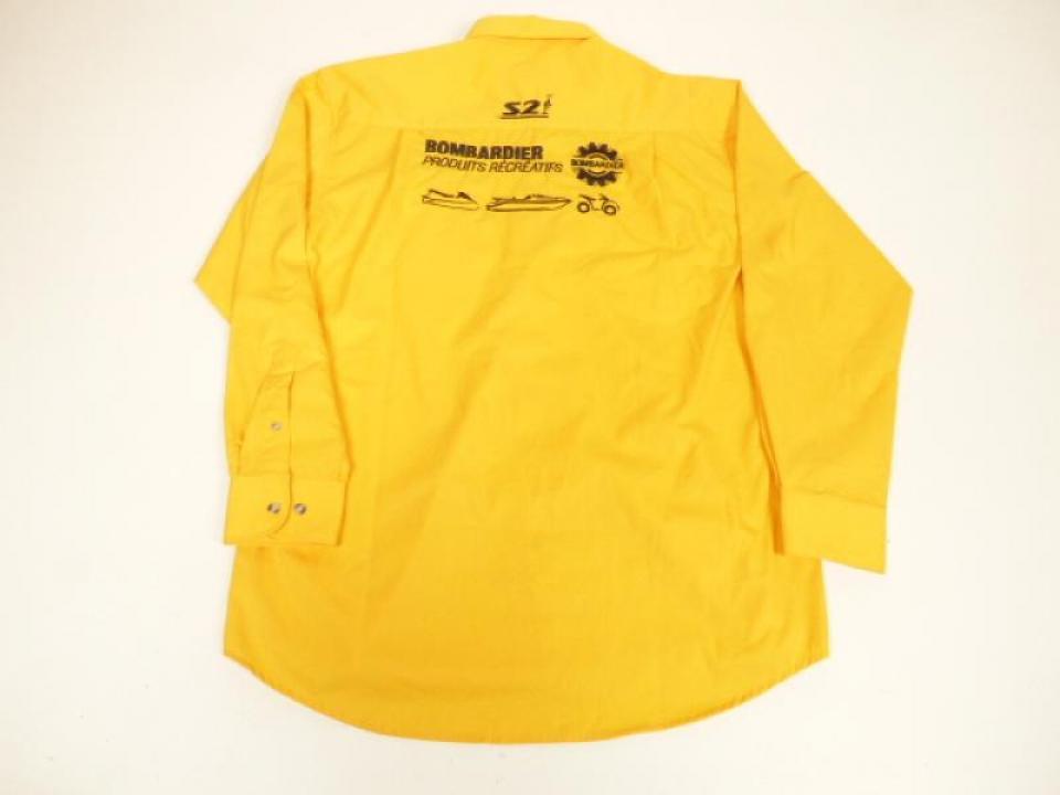 Chemise jaune Bombardier S2I homme Taille S quad pour moto scooter atv buggy Neuf