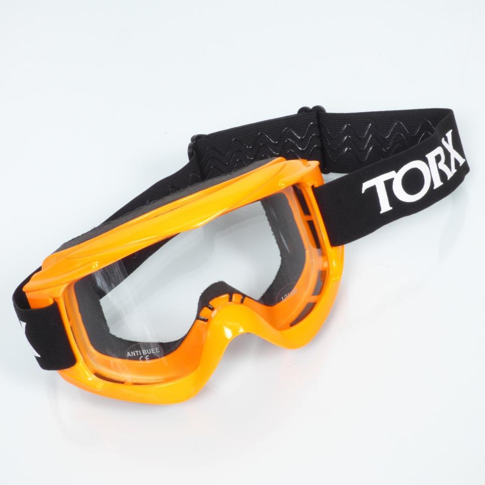 Lunette masque de moto orange marque torx pour casque cross enduro tout terrain