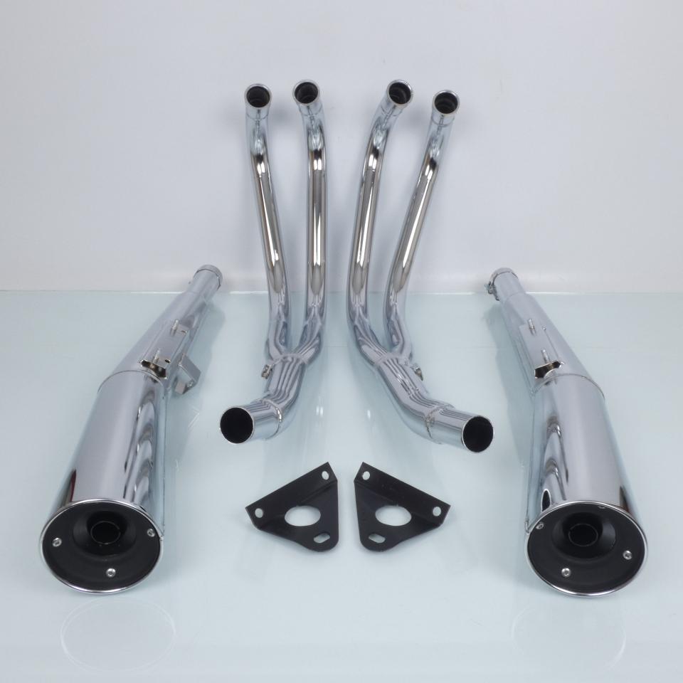 Échappement Marving 4 en 2 chromé pour moto Honda 750 Cb Kz 1978 à 1982 CE Neuf