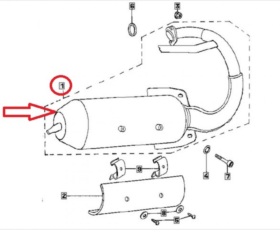 Pot d'échappement  pour scooter Peugeot 50 Trekker 1998-00 1173891500 738915 Eu2