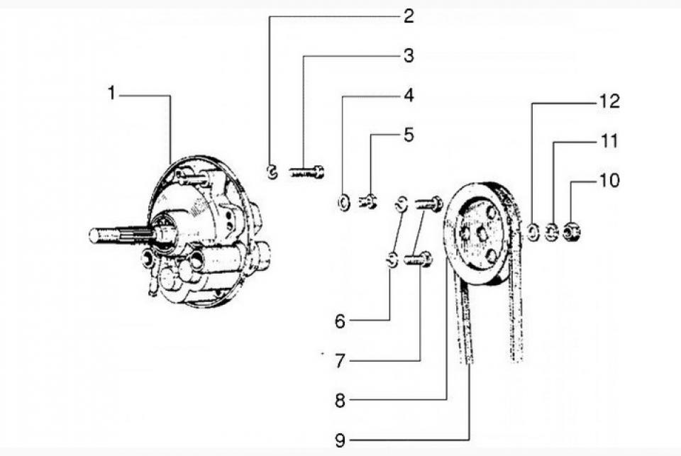 Courroie de transmission origine pour Mobylette Piaggio 50 Ciao 177629 / sans variateur 950x10 Neuf