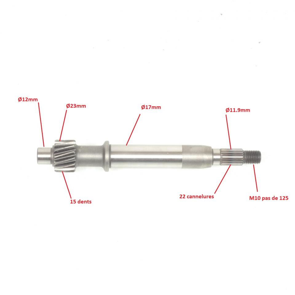 Axe arbre primaire transmission AR pour scooter Peugeot 50 Kisbee 788049 Neuf