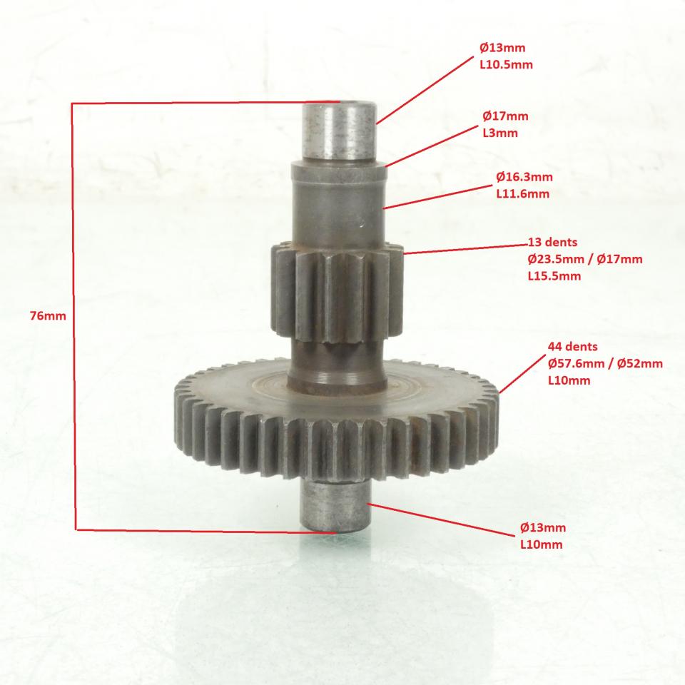 Pignon Pont AR transmission pour mobylette Peugeot 50 105 707187 13x44 dts