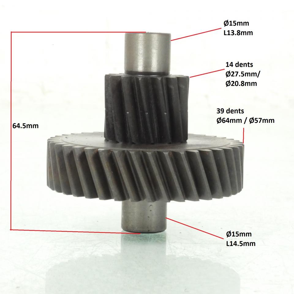 Arbre intermédiaire transmission AR pour scooter Peugeot 125 Geopolis 772307