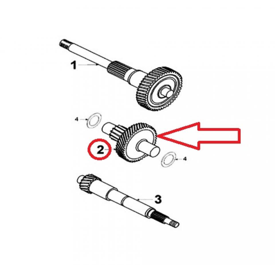 Arbre intermédiaire transmission AR pour scooter Peugeot 125 Geopolis 772307