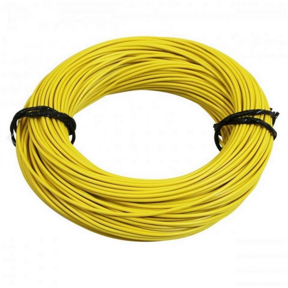 Bobine de fil électrique jaune multibrin 7/10 0.50mm² x 50m faisceau pour moto cyclo