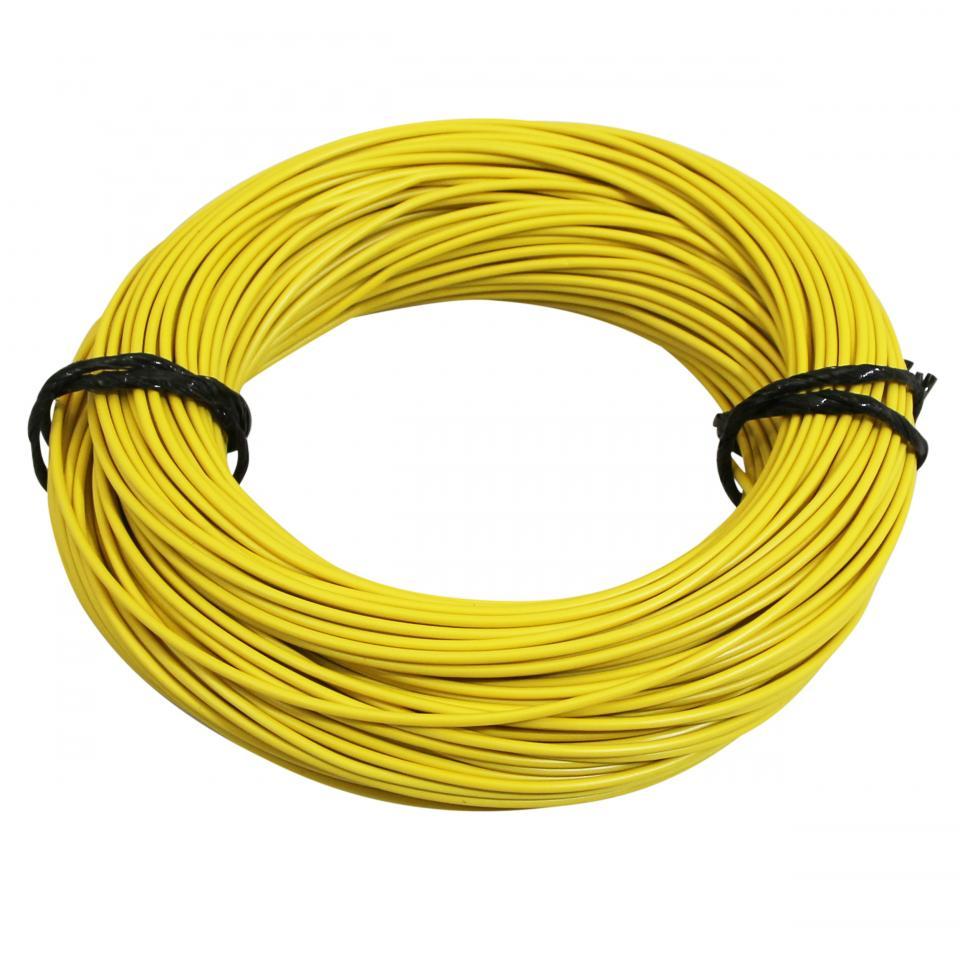 Bobine de fil électrique jaune multibrin 9/10 0.75mm² x 50m faisceau pour moto cyclo