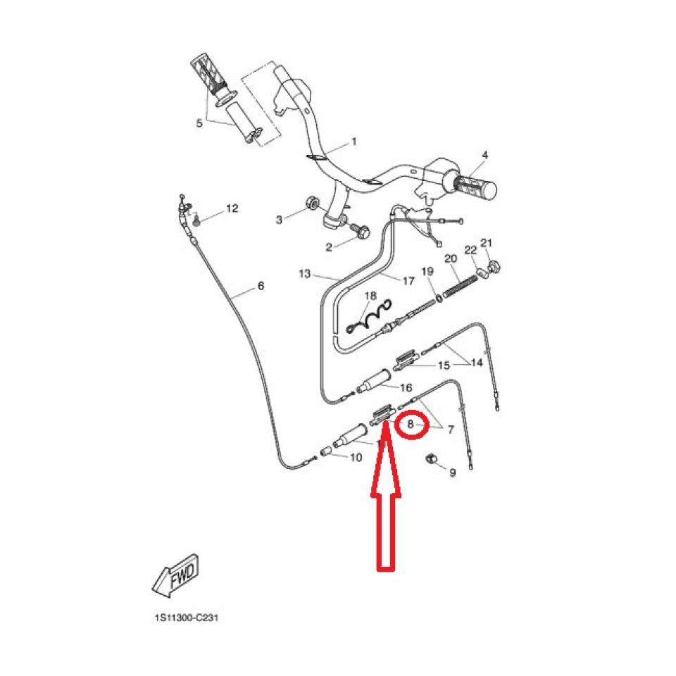 Connecteur Câble de gaz pour scooter Yamaha 50 Bw's 3VL-F6261-20 Neuf
