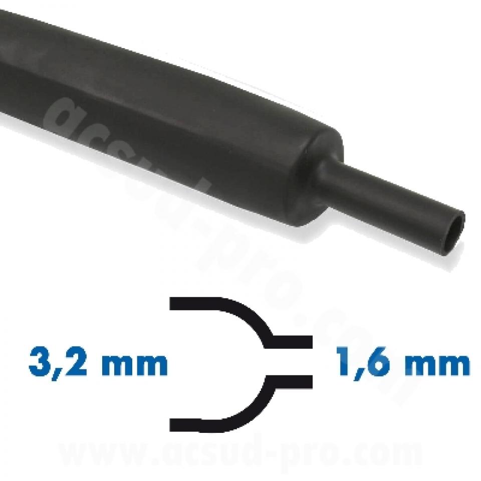 Gaine thermorétractable 15m noir 1.6mm à 3.2mm pour isoler vos connexions moto