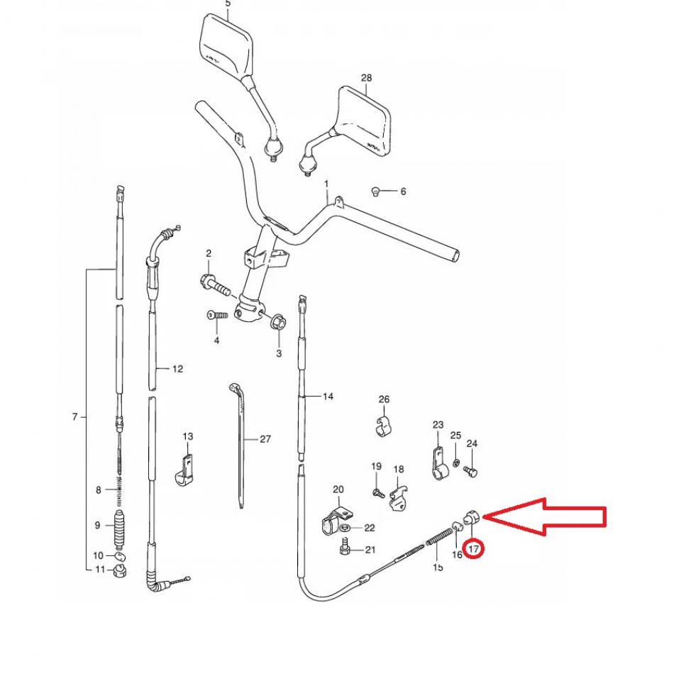 Écrou, embout de câble de frein origine pour moto Suzuki 50 AD 09150-05101 Neuf