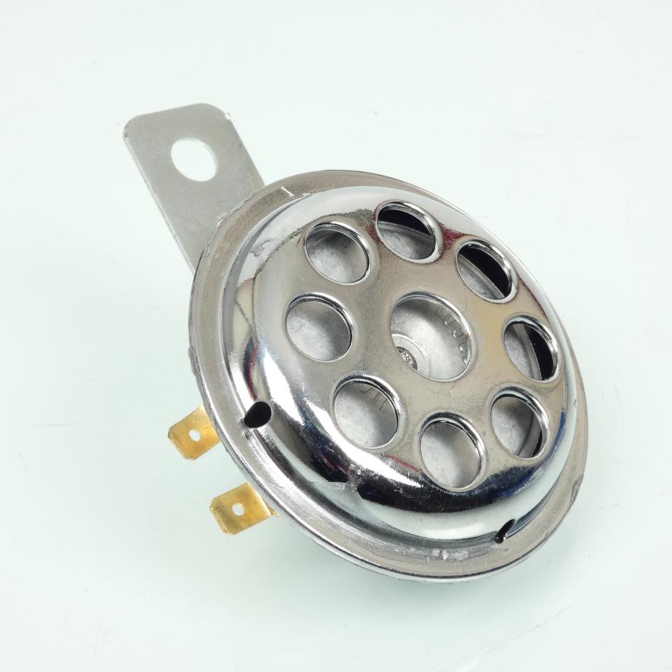 Klaxon avertisseur sonore Sifam rond 12V DC 105dB Ø70mm chromé pour moto Neuf