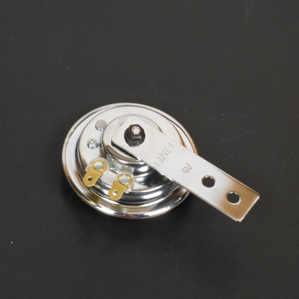 Klaxon rond chromé LINLI Ø70mm 6V AC 100db Neuf pour moto 50 cyclo mobylette
