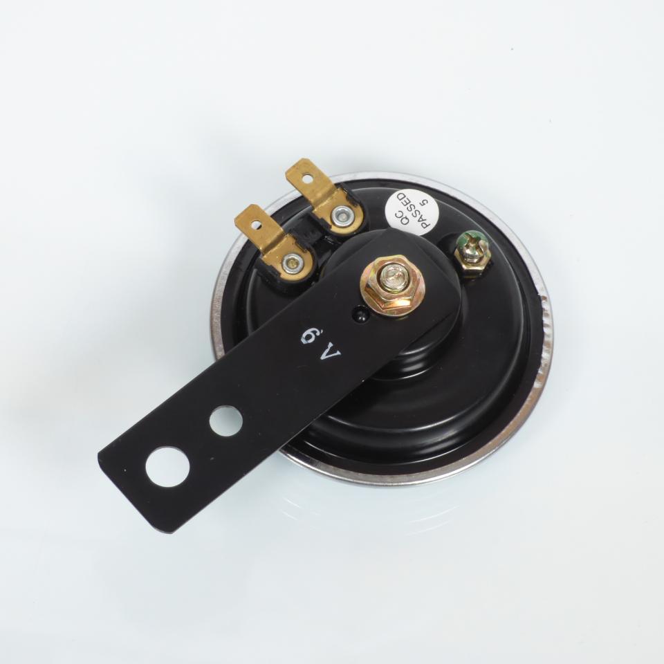 Klaxon rond chrolmé 6V DC Ø71mm Neuf pour moto cyclomoteur 50 mob