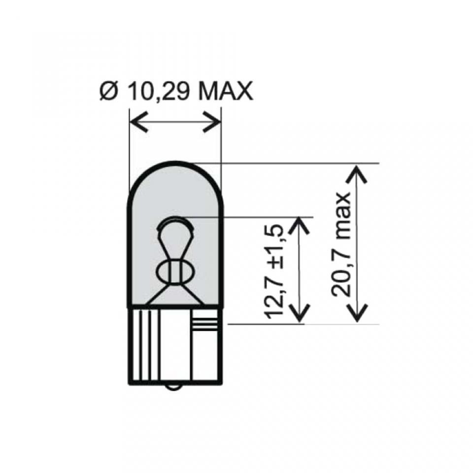 Ampoule 12V 3W culot type T10 blanche RMS pour moto scooter auto à l'unité Neuf