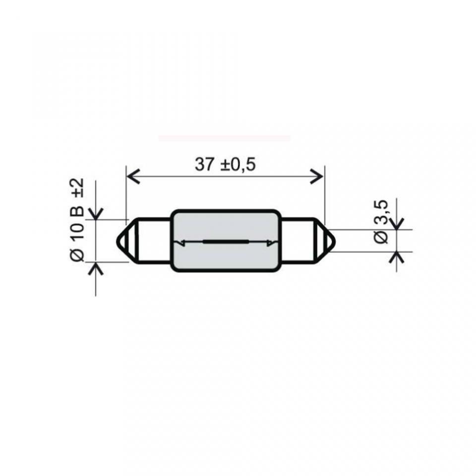 Ampoule navette RMS 12V 10W type T11x39 pour auto moto scooter par 10 Neuf