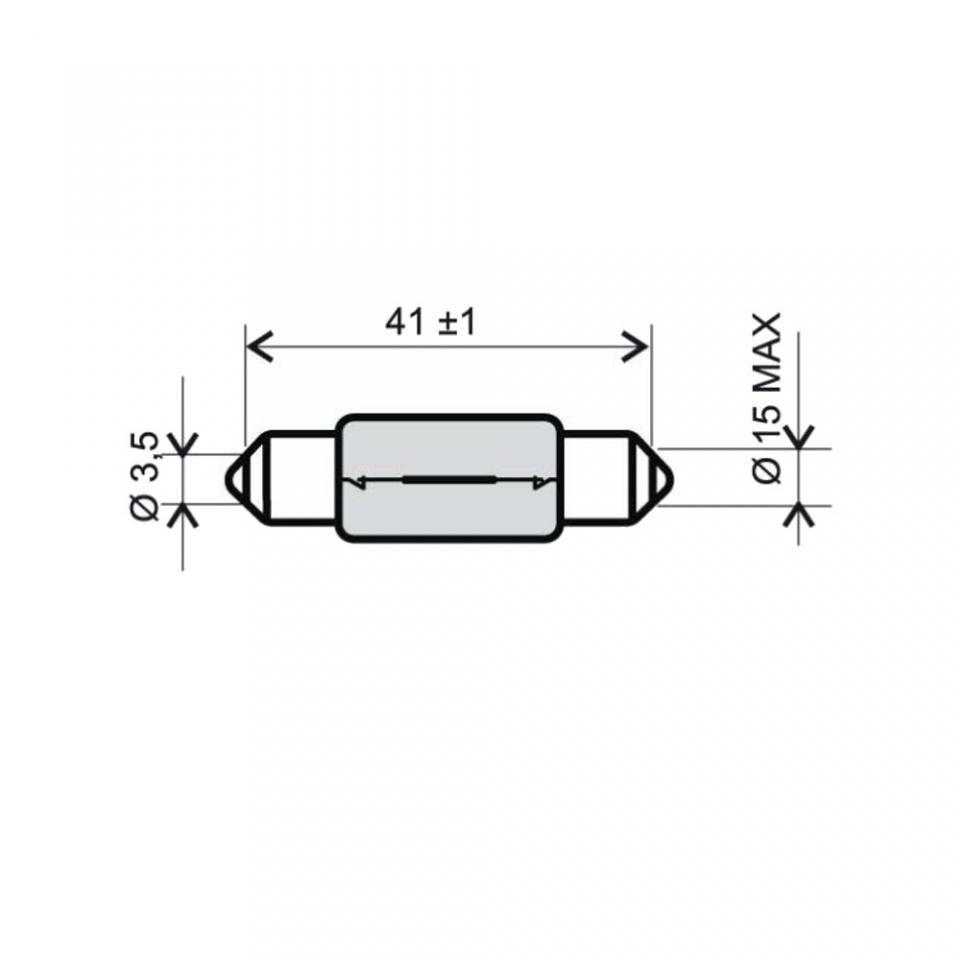 Ampoule navette RMS 12V 15W type T15x44 pour auto moto scooter par 10 Neuf