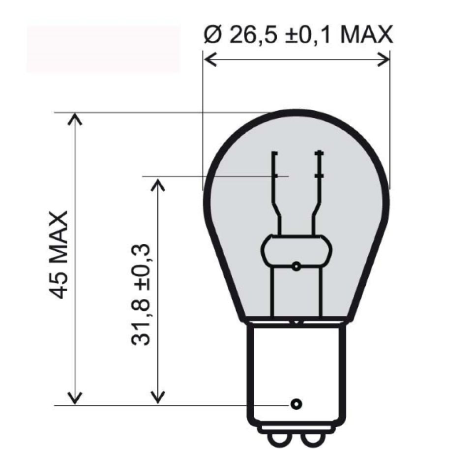 Ampoule 12V 21/5W BAY15D ergots décalés rouge RMS pour moto auto l'unité Neuf