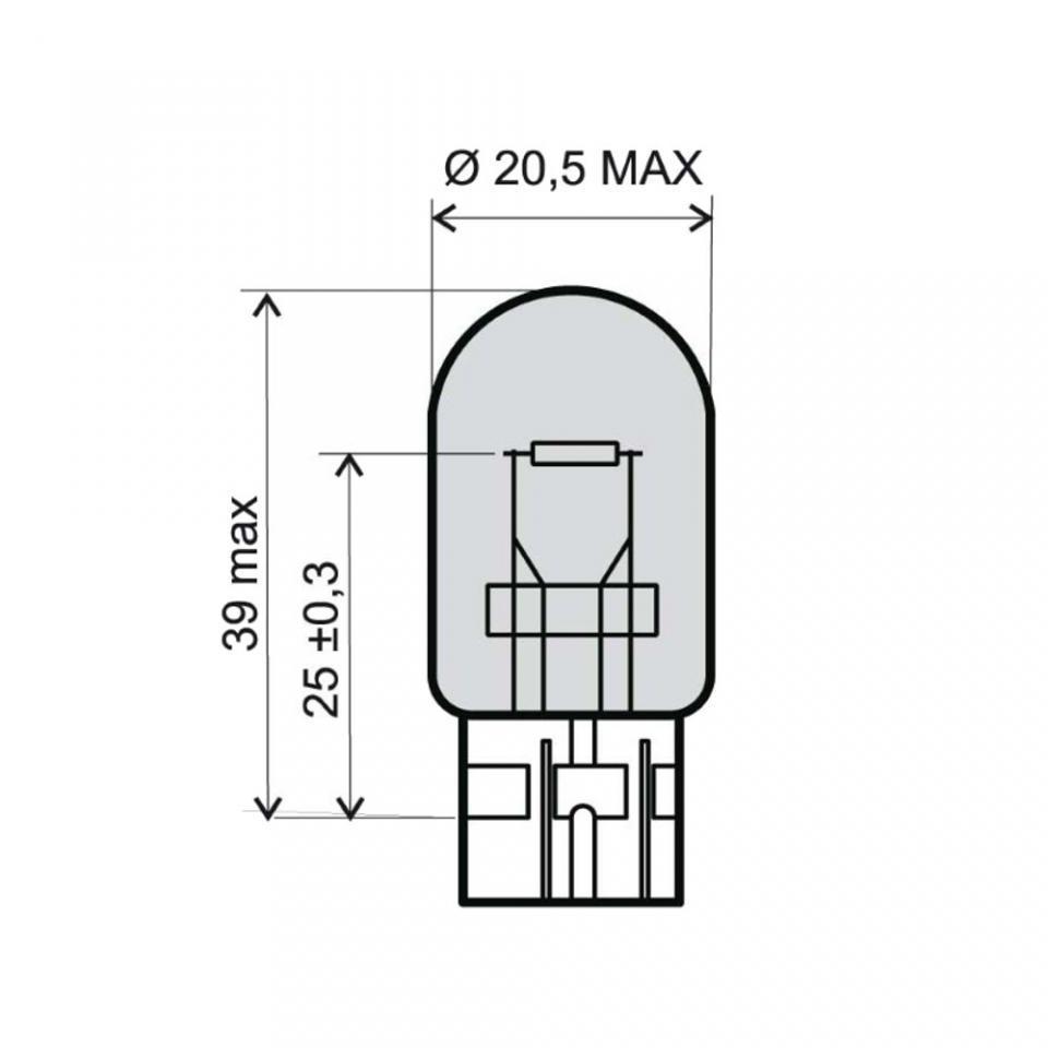 Ampoule 12V 21W culot type T20 orange RMS pour moto scooter auto à l'unité Neuf