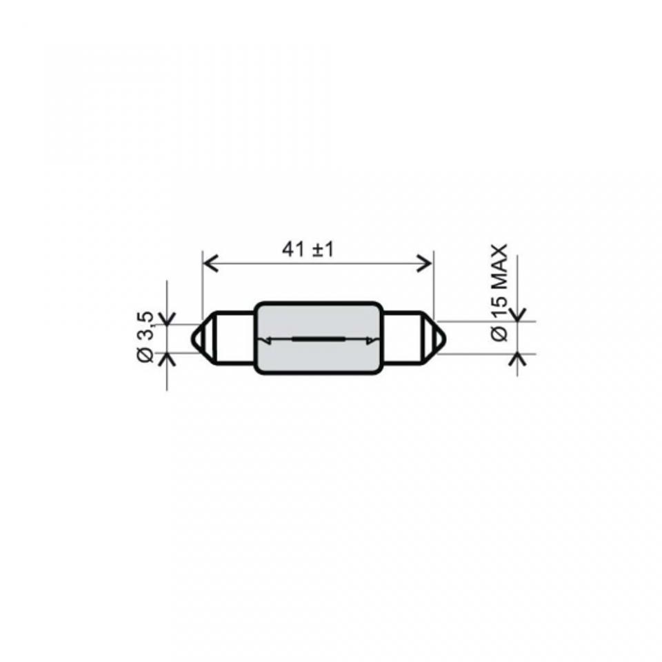 Ampoule navette SV8.5 RMS 6V 15W 15x41mm pour moto cyclo auto 400115 unité Neuf