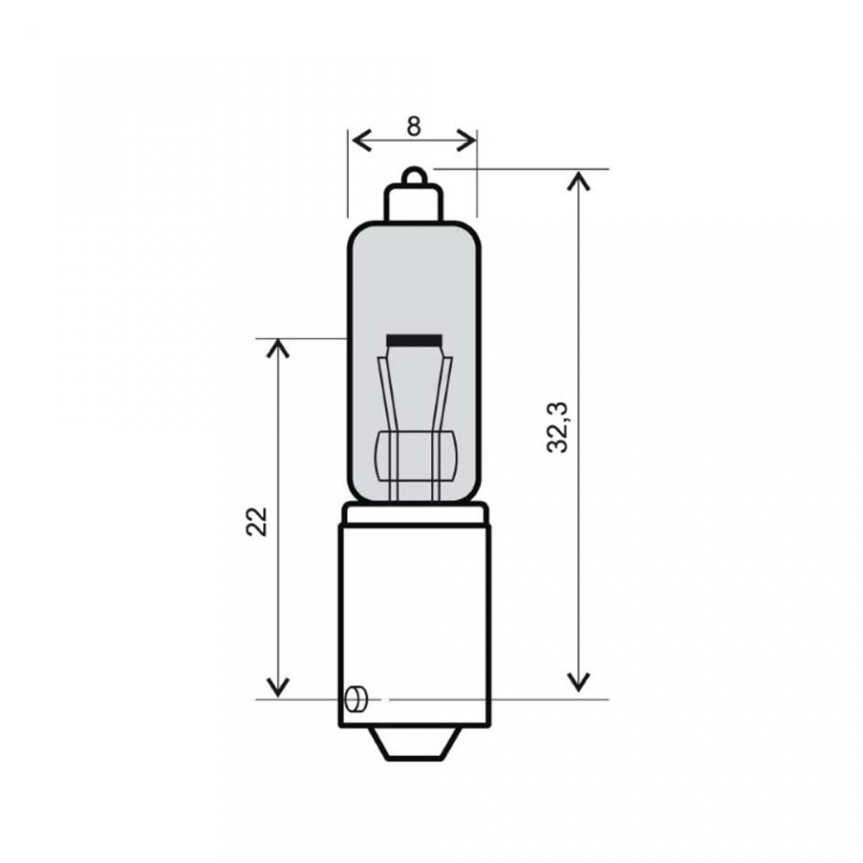 Ampoule blanche homologuée 12V 21W culot BA9S ergot 90° RMS pour moto par 10 Neuf