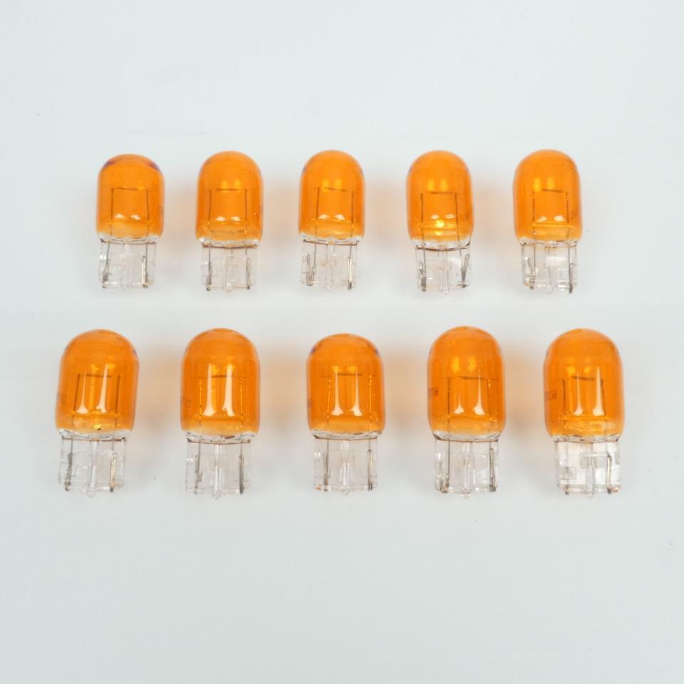 Ampoule orange 12V 21W culot type T20 RMS pour auto moto scooter par 10 Neuf