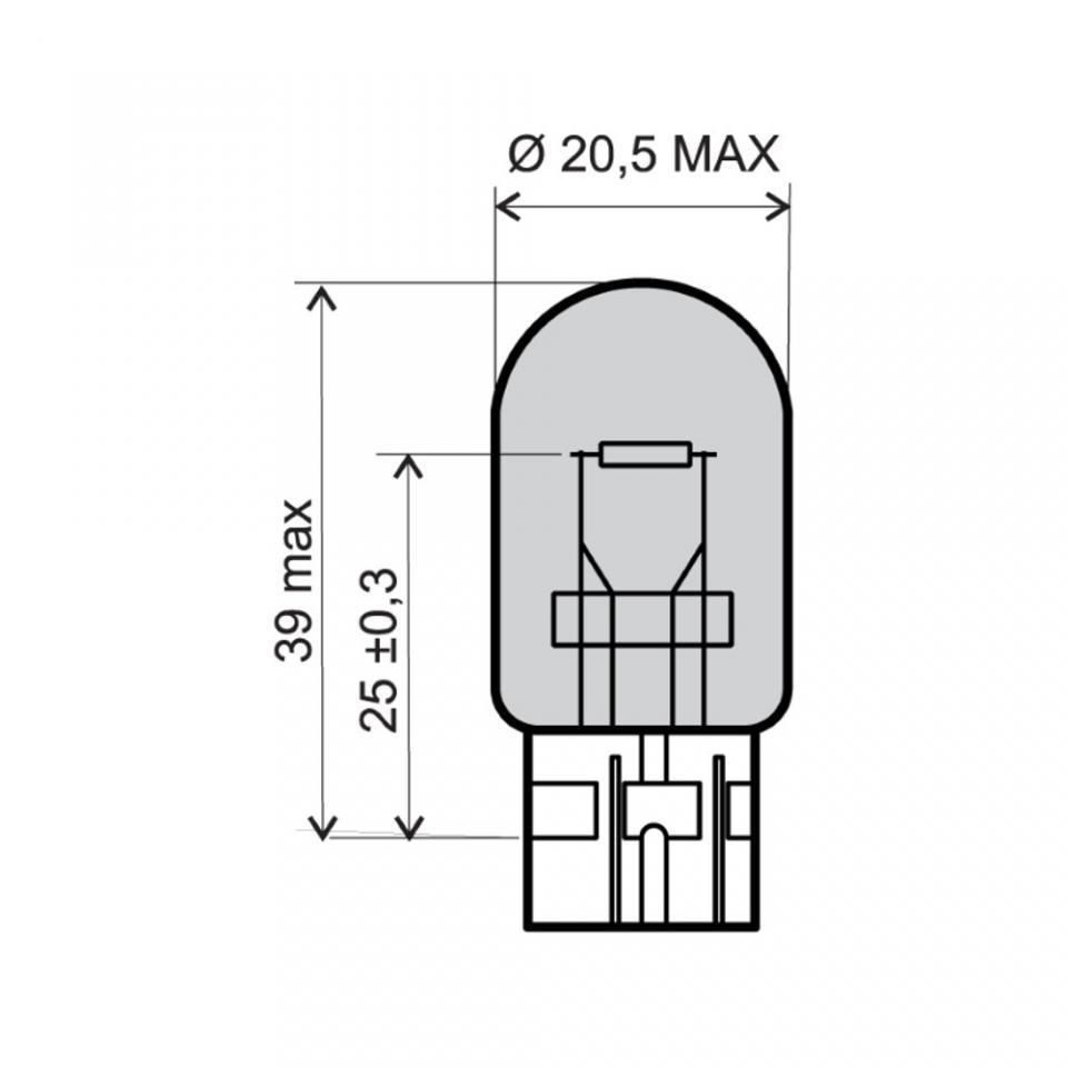 Ampoule blanche 12V 21W culot type T20 RMS pour auto moto par 10 Neuf