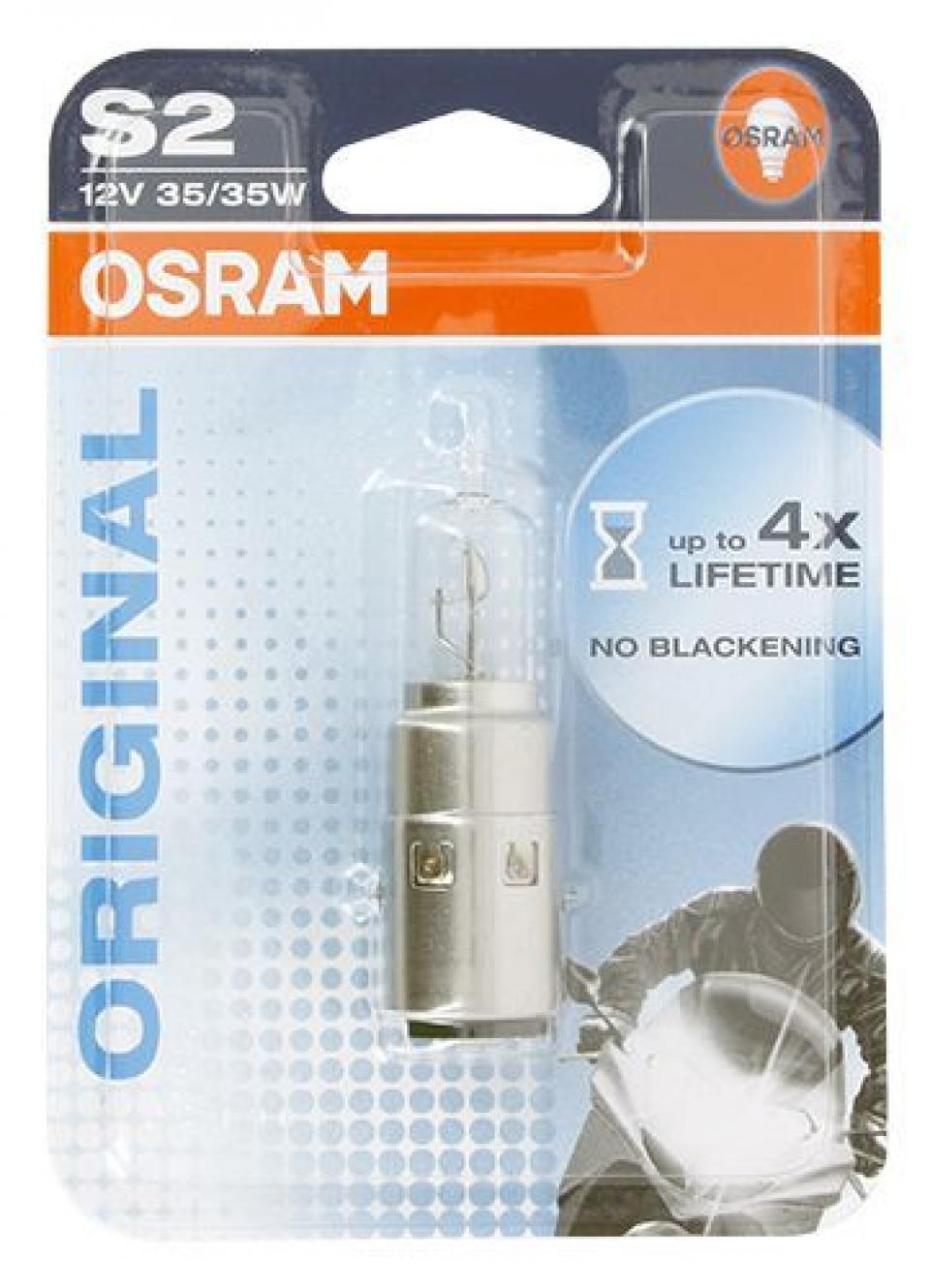 Ampoule Osram pour Moto Peugeot 50 XPS 2002 à 2010 64327 / BA20d 12V 35/35W S2 Neuf