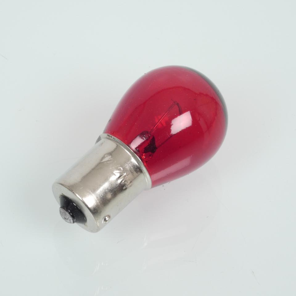 Boite 10 ampoule de feu stop pour moto scooter quad 12V 21W BA15S verre rouge Neuf