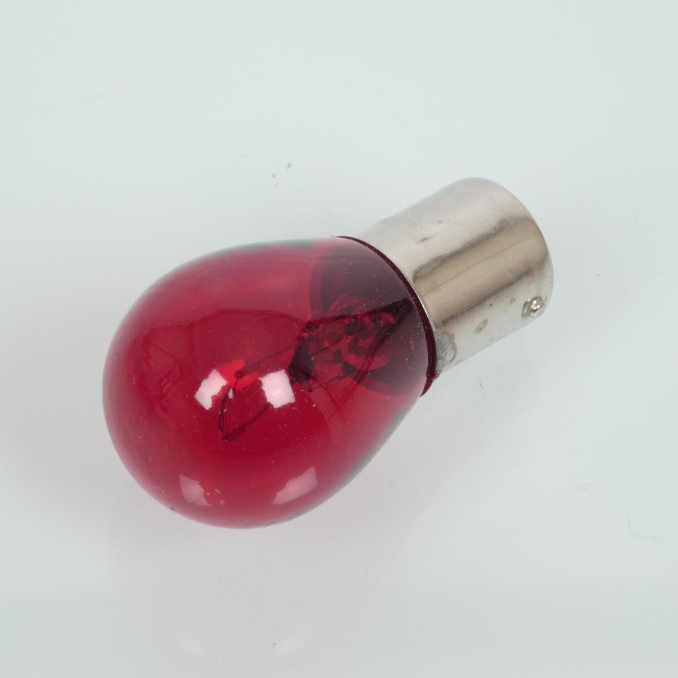 Boite 10 ampoule de feu stop pour moto scooter quad 12V 21W BA15S verre rouge Neuf