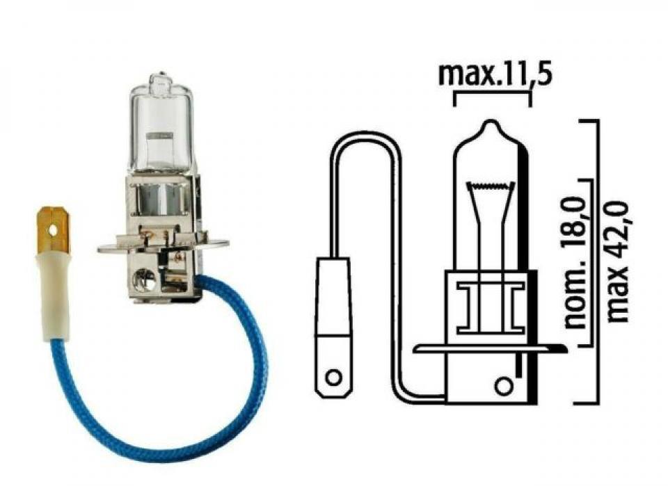 Ampoule halogène blanche Flosser H3 12V 100W PK22s Rallye pour moto scooter auto