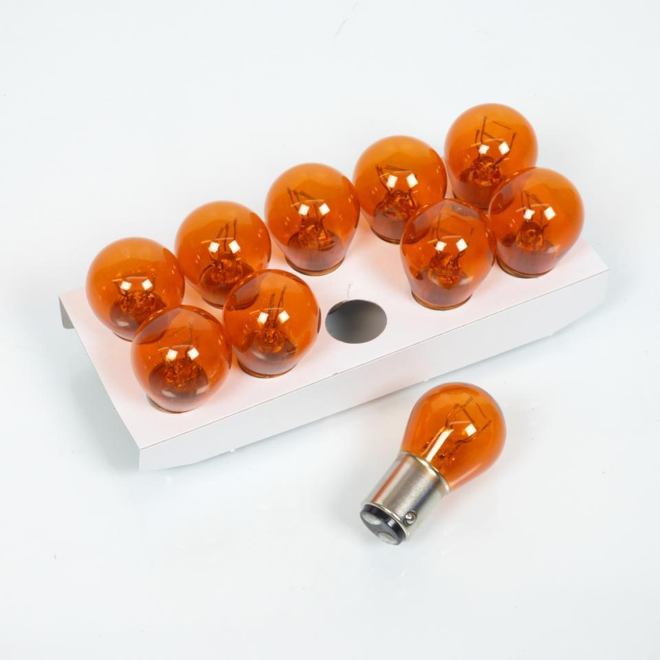 Ampoule 12V 21/5W BAY15D orange ertgots décalés pour moto auto par 10 Neuf