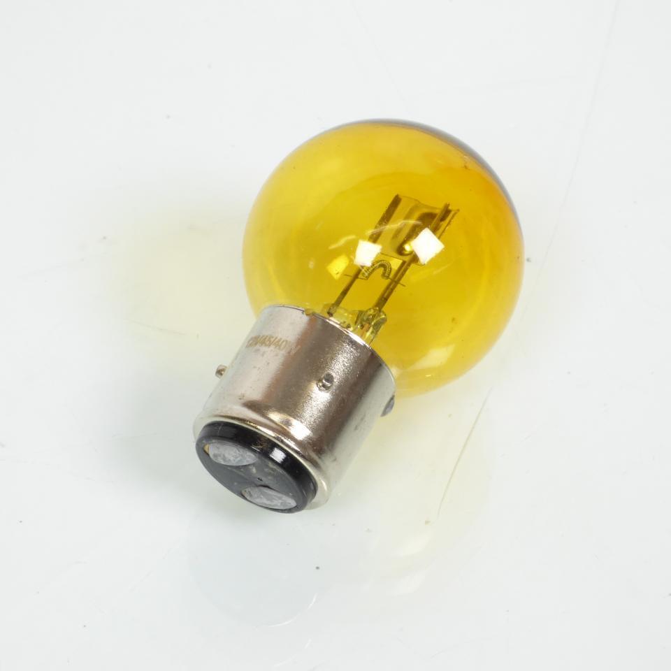 Ampoule jaune BA21d 12V 45/40W 3 plots pour moto auto ancienne Neuf