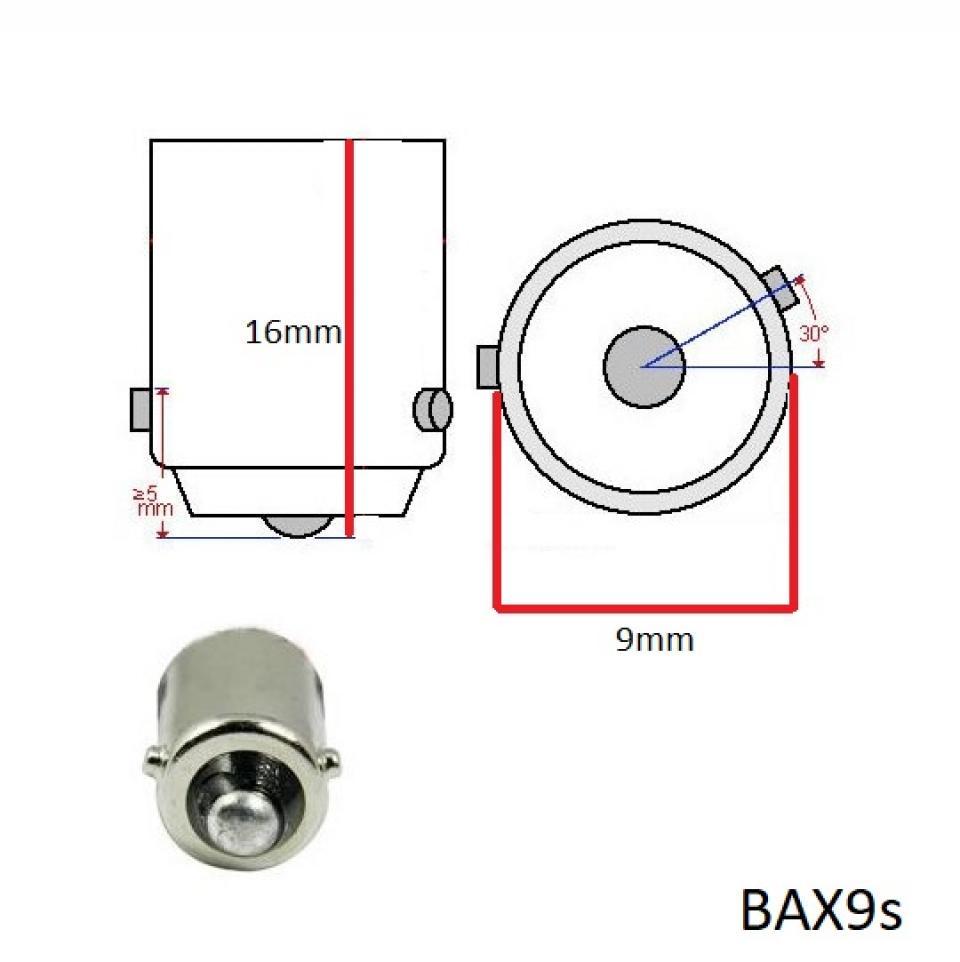 10 Ampoule BAX9s mini long 12V 21W lampe de clignotant blanche pour moto scooter