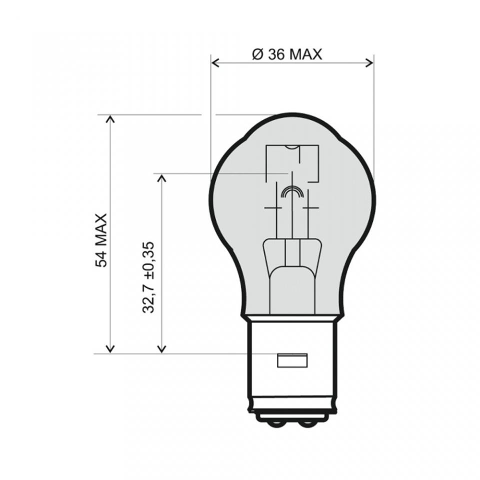 Ampoule 12V 35/35W BA20D E19 blanche RMS pour moto scooter quad auto Neuf