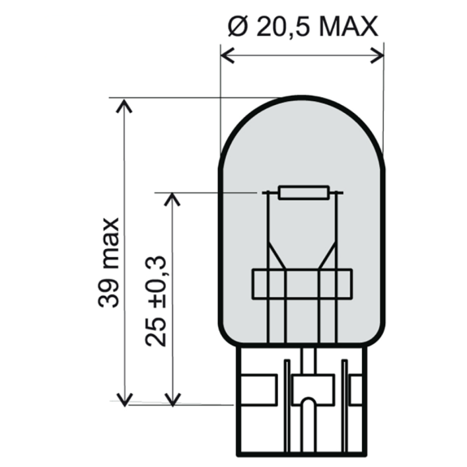 Ampoule RMS Moto pour auto 12V 21W W3W16d Neuf