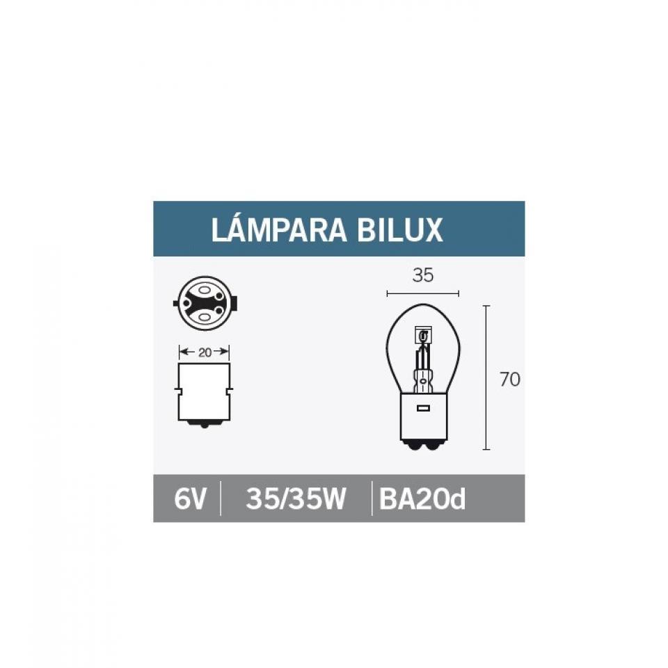 Ampoule Vicma pour Auto BA20d 6V 35/35W à l'unité Neuf