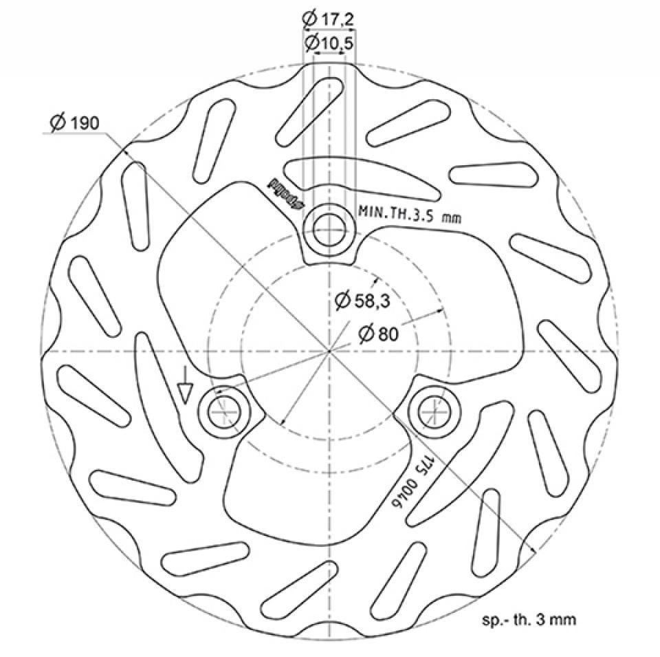 Disque de frein Polini pour Scooter Peugeot 50 Jet force Après 2003 Neuf