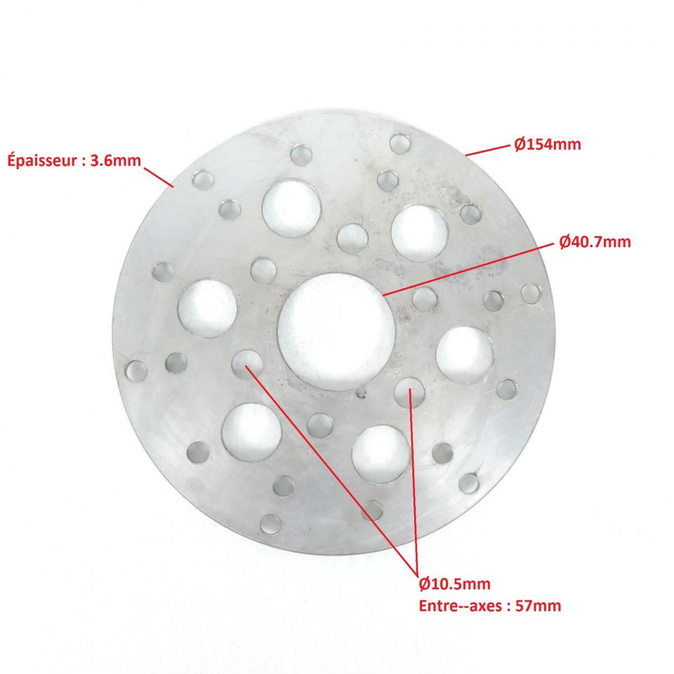 Disque de frein pour Moto Enfant Pocket bike Ø154xØ40.7x3.6mm / 3 trous Neuf en destockage